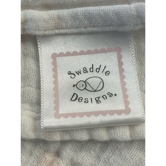 Swaddle Designs blanket/cloth white and pink butterflies 100% Cotton 37X41 - Picture 1 of 8